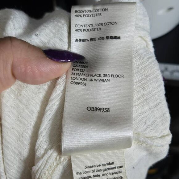 We the Free People Thermal Top Size Medium V- Neck Oversized Boho Long Sleeve - Picture 7 of 8